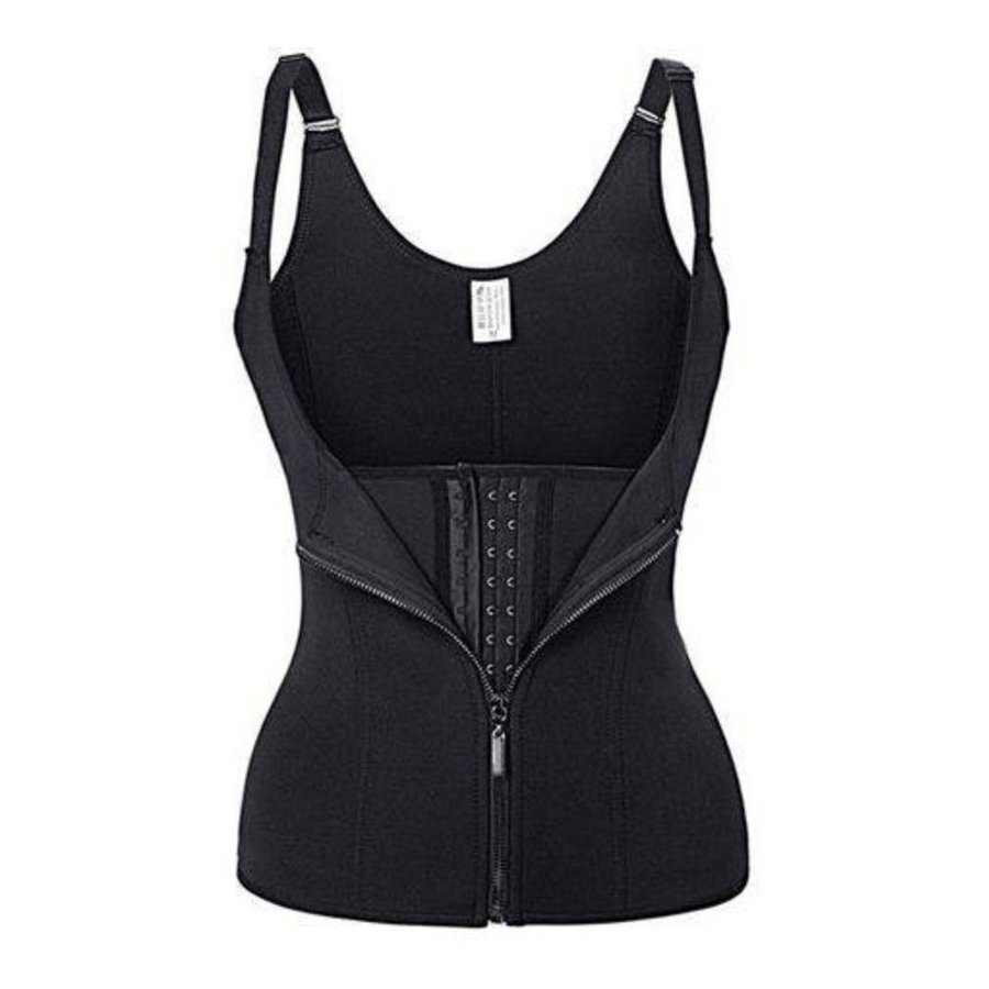 Cinta Modeladora Dupla Compressão Ziper Cor:preto Tamanho P