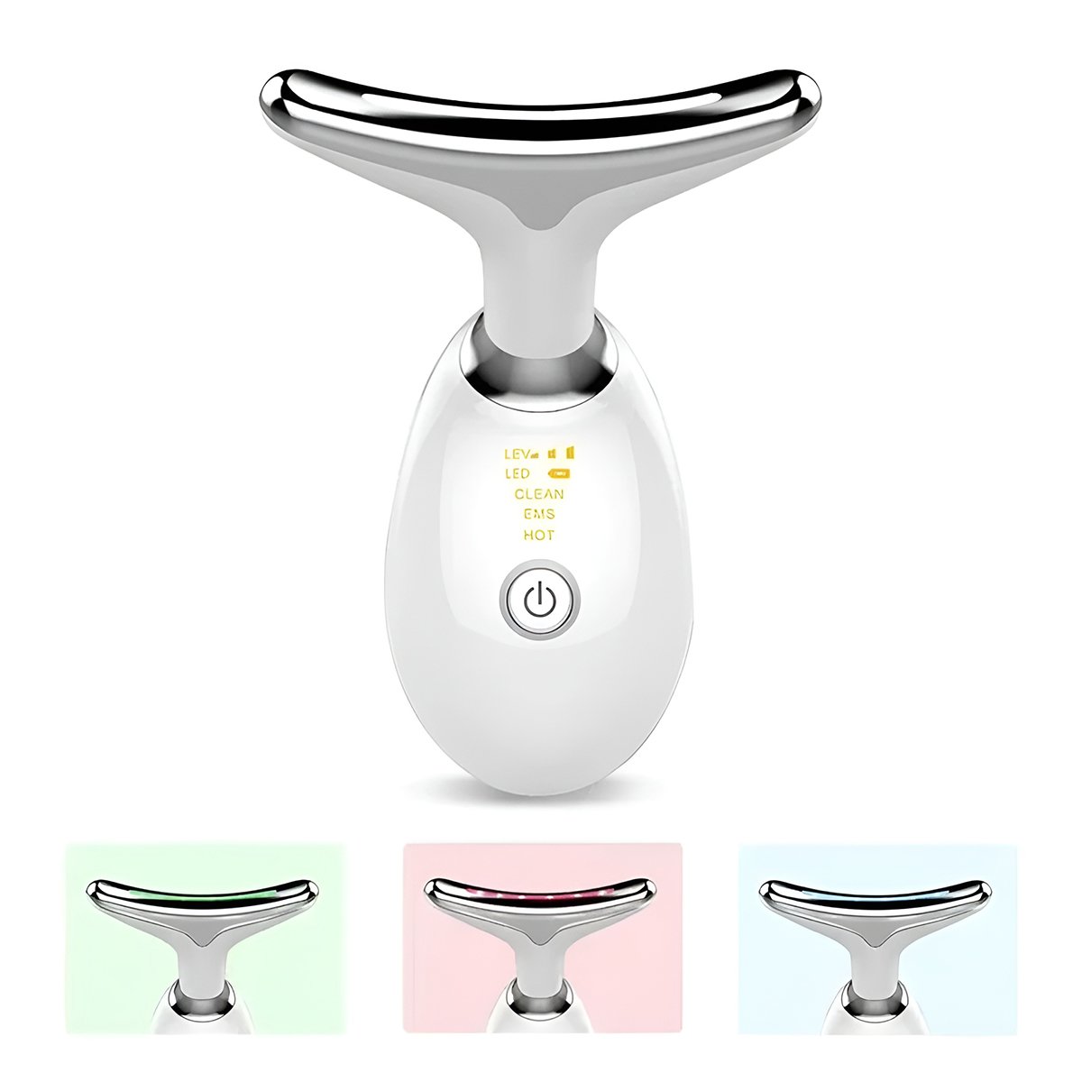 Massageador Facial Elétrico Usb - Pescoço E Face - Branco