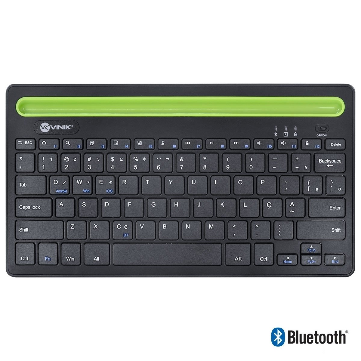 Teclado Bluetooth 3.0 2.4 Ghz Dynamic Smart Abnt Com Suporte Para Tablet Ou Celular - Preto - Dt200